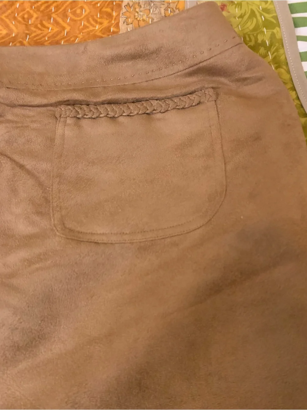 Cato Camel Mini Skirt with Front Patch Pockets
